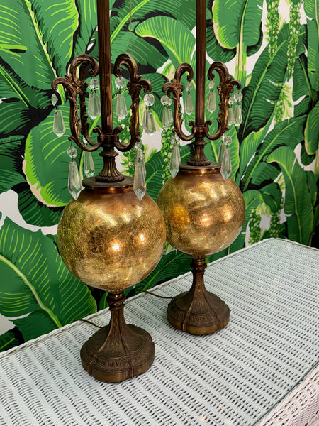 Mercury Glass and Crystal Table Lamps