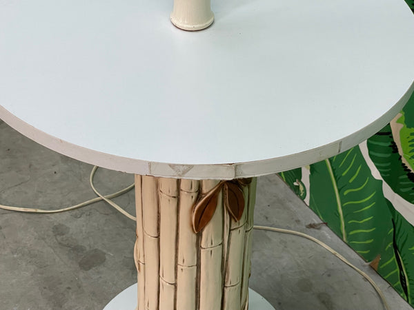 Mid Century Faux Bamboo Floor Lamp Table