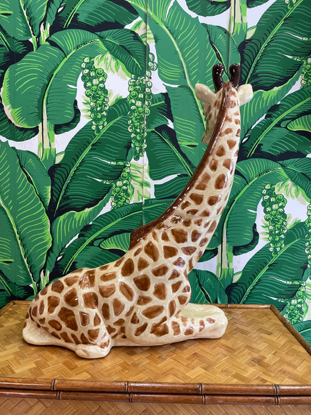Ceramic Large Sitting Giraffe Statue