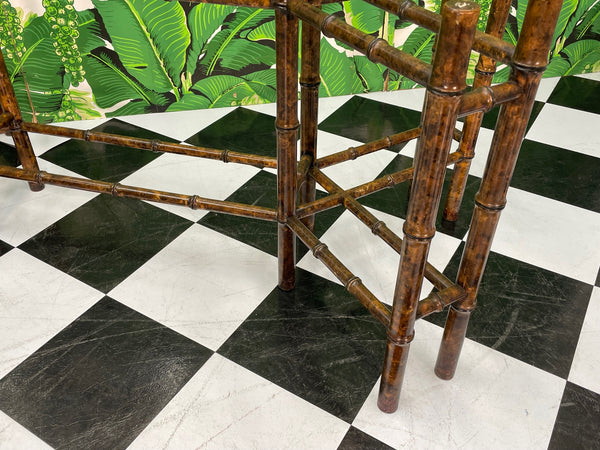 Tortoise Shell Faux Bamboo Dining Table Base