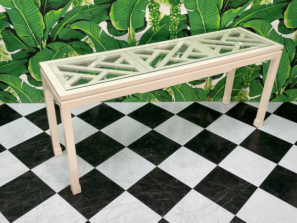 Chinese Chippendale Fretwork Console Table