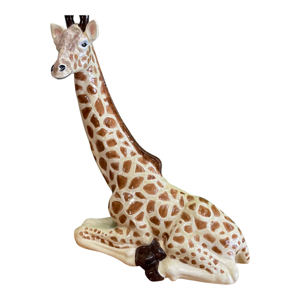 Ceramic Large Sitting Giraffe Statue
