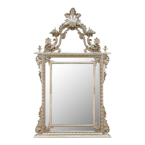 LeBarge Large Double Framed Wood Carved Wall Mirror