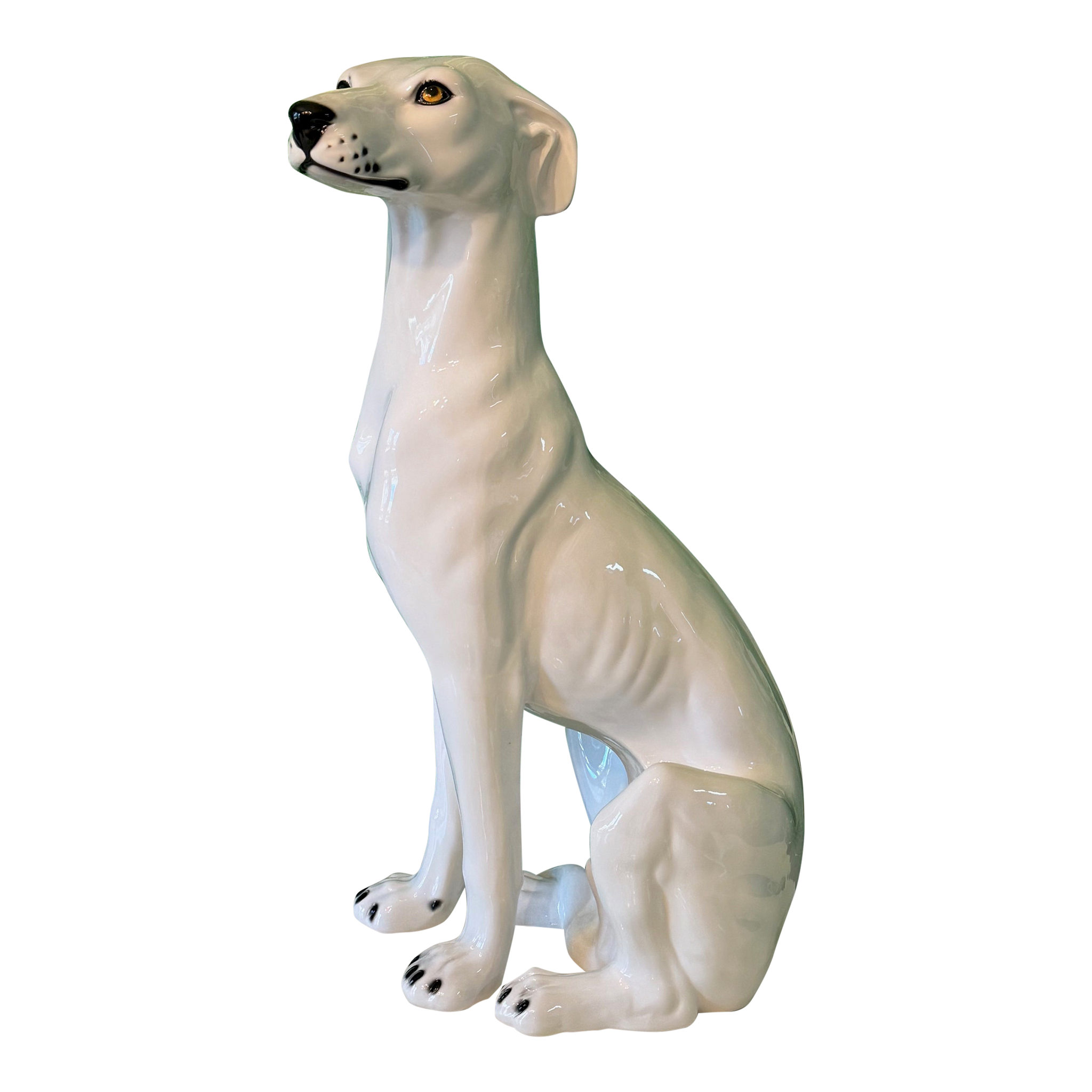 Life Size Ceramic Greyhound Dog Statue