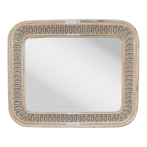 Rattan and Wicker Wall Mirror