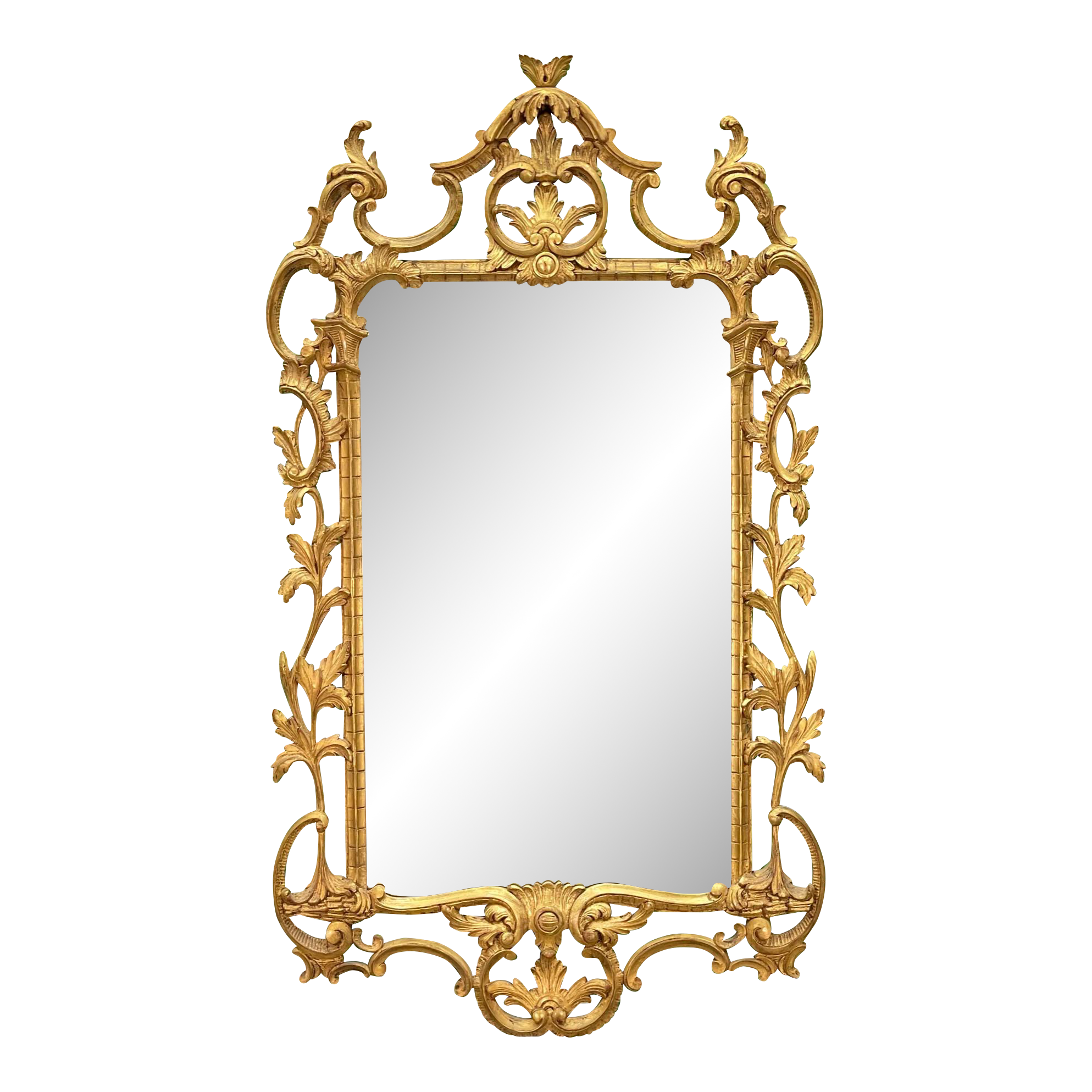Regency Style Gold Gilt Carved Acanthus Leaf Wall Mirror