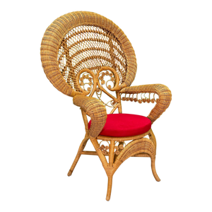 Wicker Fiddlehead Peacock Arm Chair