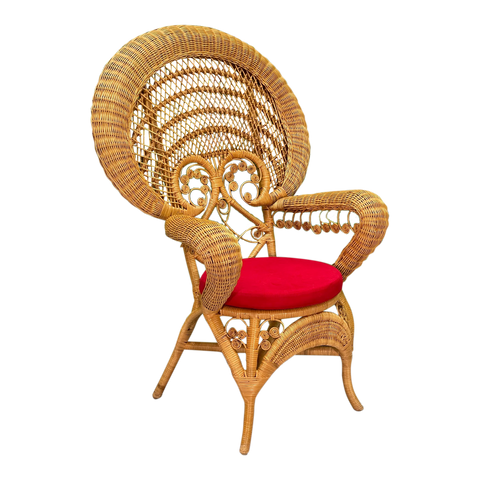 Wicker Fiddlehead Peacock Arm Chair