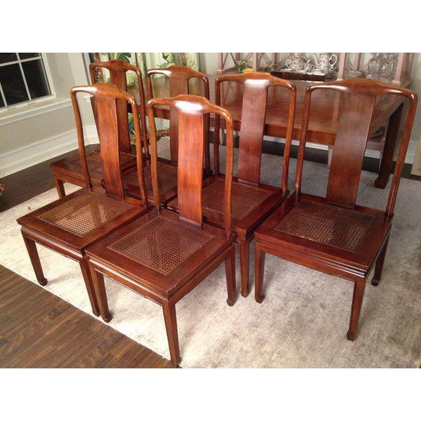 Set of 6 Henredon Asian Style Mahogany Dining Chairs