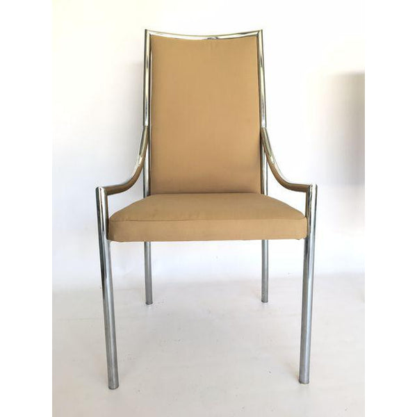Pair of Chrome Dining Chairs After Milo Baughmann