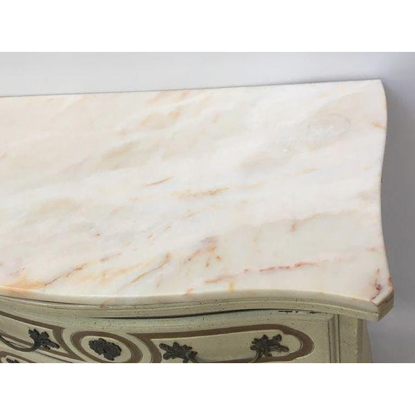 Hickory French Provincial Hollywood Regency Marble Top Dresser