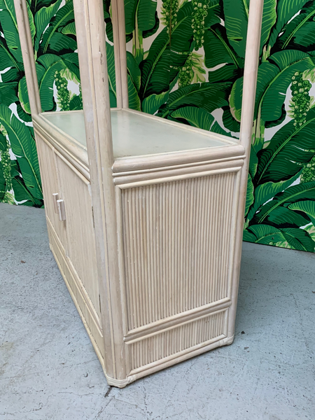 Pencil Reed Rattan Etagere side view