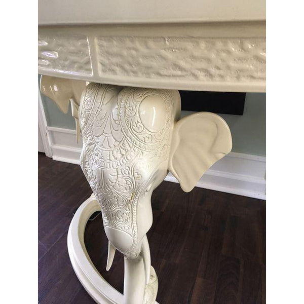 Gampel Stoll Hollywood Regency Lacquered Carved Elephant Desk
