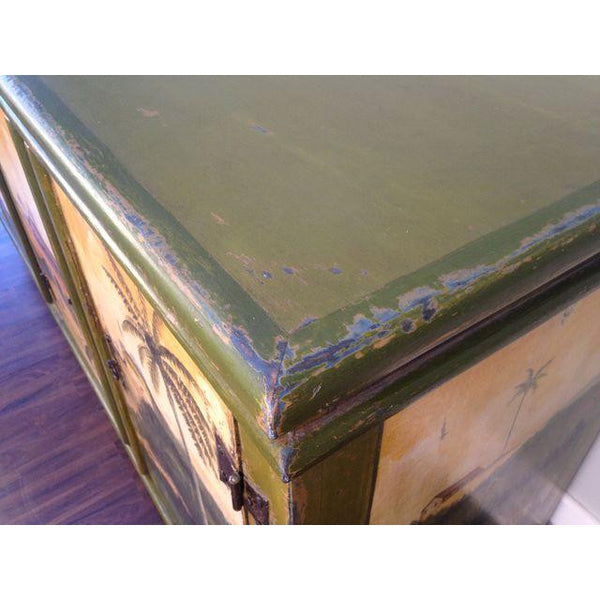 Artiero Brazil Hand-Painted Credenza top close up