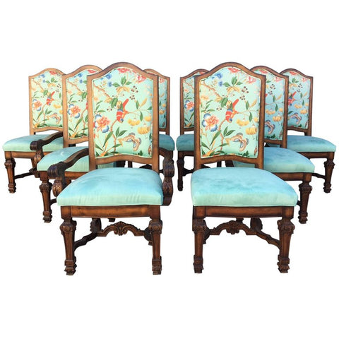 Set of Eight Louis XIV Style Chinoiserie Dining Chairs