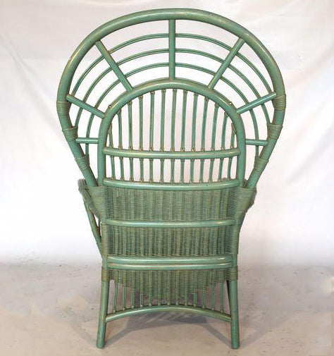 Ficks Reed Rattan Bamboo Fan Back Arm Chair