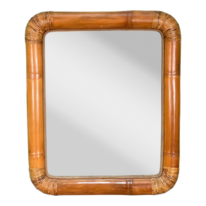 1970s Bamboo Framed Tropical Style Wall Mirror