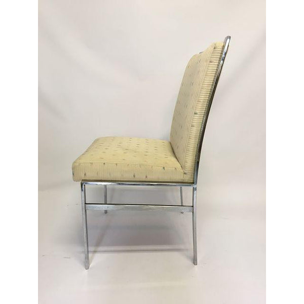 Chrome Upholstered Dining Chairs After Milo Baughman side