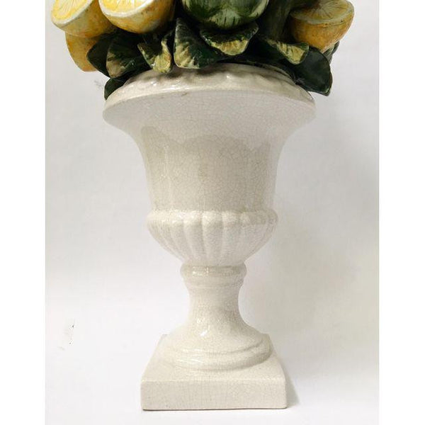 Ceramic Sculptural Avocado & Lemon Topiary Fruit Basket