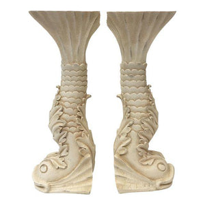 Pair of Asian Chinoiserie Dolphin Candle Holders