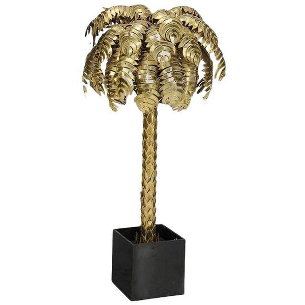 Maison Jansen Style Hollywood Regency Brass Palm Tree Floor Lamp