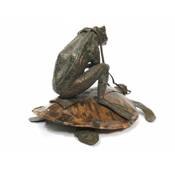 Maitland Smith Bronze Frog Riding on Tortoise