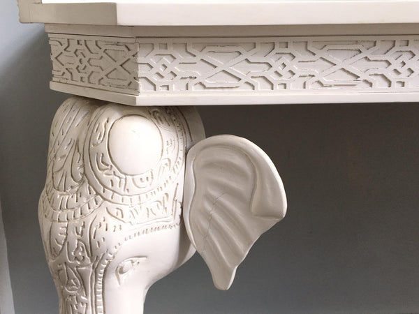 Gampel-Stoll Sculptural Carved Elephant Console Table