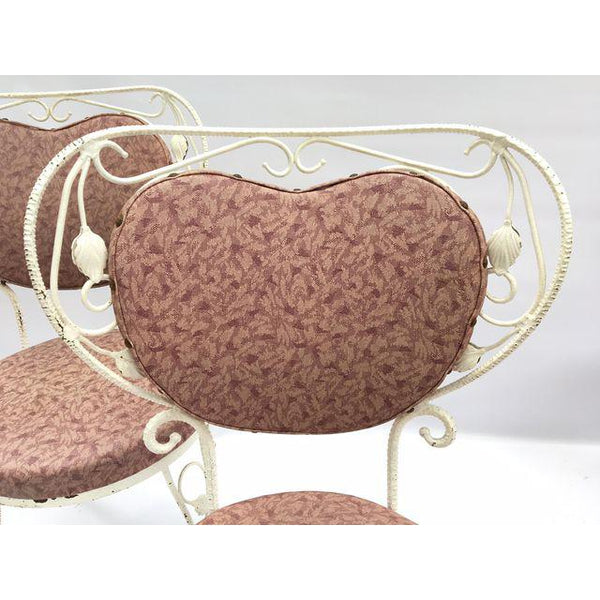 Heart Shaped French Iron Bistro Chairs - Set of 4