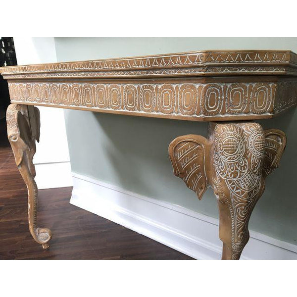 Gampel-Stoll Hand-Carved Elephant Console Table