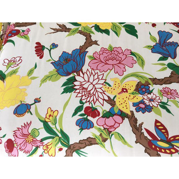 Hollywood Regency Botanical Floral Print Sleeper Sofa