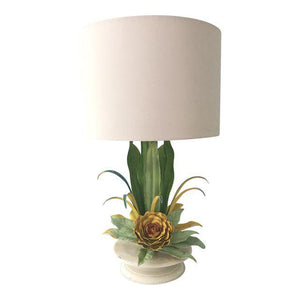 Tole Lilly Pad Flower Table Lamp
