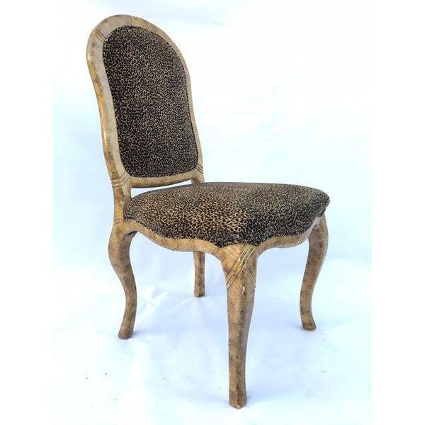 Set of 6 Leopard Print Art Deco Dining Chairs