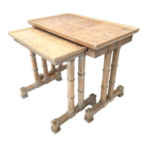 Dorothy Draper Heritage Bamboo Nesting Side Tables
