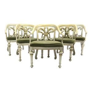 Set of 5 Dorothy Draper Enamel Cast Metal Patio Chairs