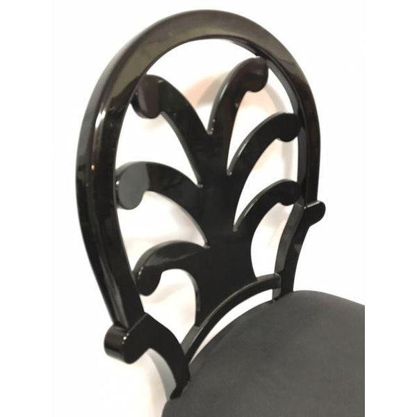 Set of 6 Ello Constantini Pietro Black Lacquered Dining Chairs