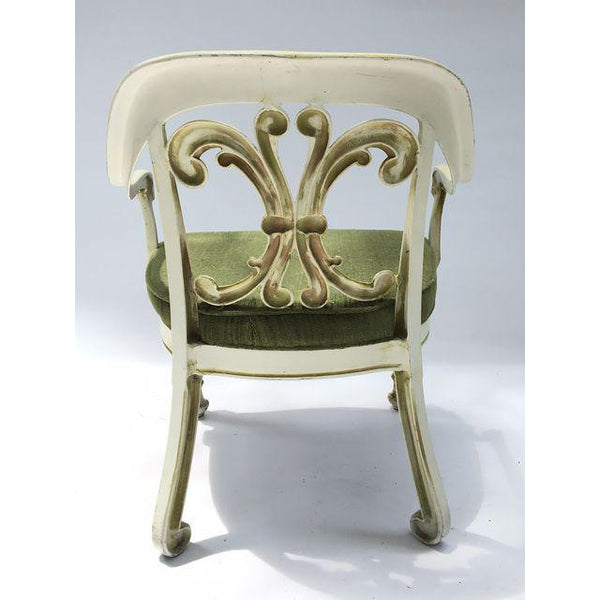 Set of 5 Dorothy Draper Enamel Cast Metal Patio Chairs