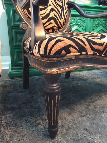 Pair of Hooker Tiger Print French Quarter Chairs