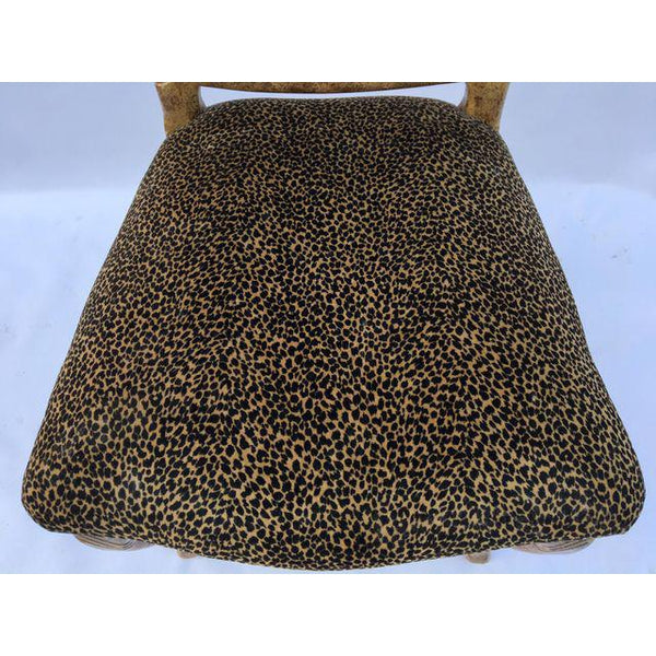 Set of 6 Leopard Print Art Deco Dining Chairs