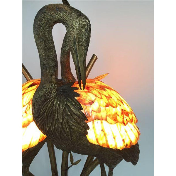 Maitland Smith Brass/Bronze Cranes Lamp