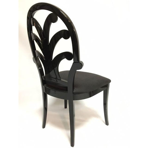 Set of 6 Ello Constantini Pietro Black Lacquered Dining Chairs