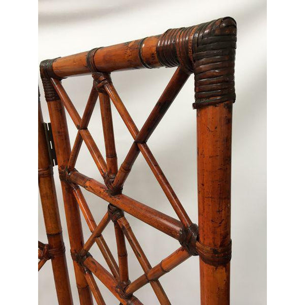 Bamboo Rattan Folding Room Divider side view
