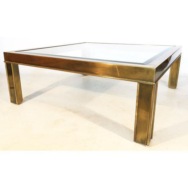 Mastercraft Brass and Glass Coffee Table