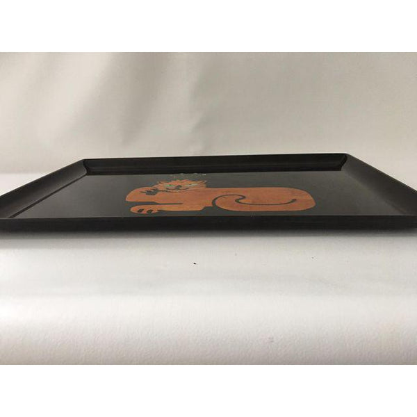 Couroc of Monterey Cat Serving Tray side