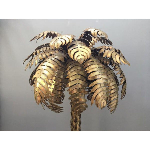 Maison Jansen Style Hollywood Regency Brass Palm Tree Floor Lamp top