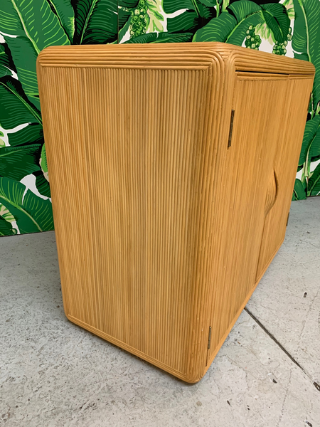 Split Reed Rattan Cabinet in the Manner of Gabriella Crespi