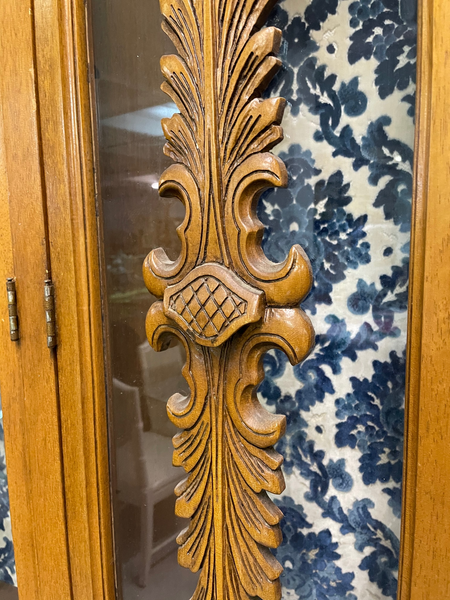 Vintage Hand Carved China Cabinet close up