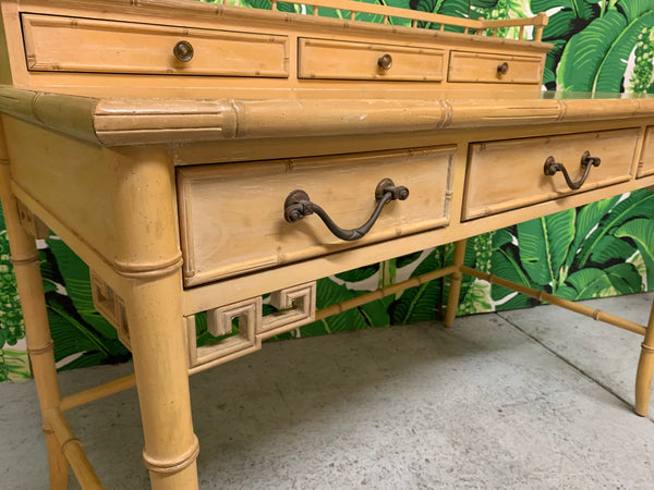 Faux Bamboo Writing Desk by Raymond Sobota for Century Furniture close up