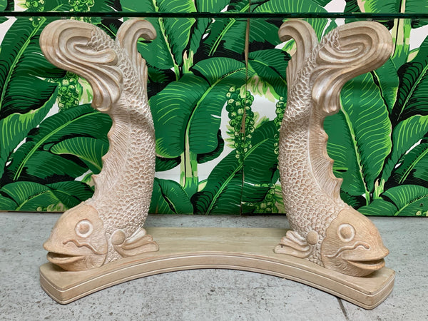Japanese Koi Fish Sculptural Console Table front view
