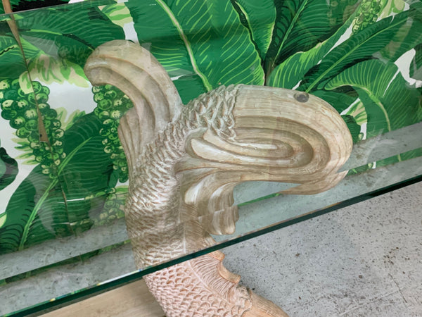 Japanese Koi Fish Sculptural Console Table top view