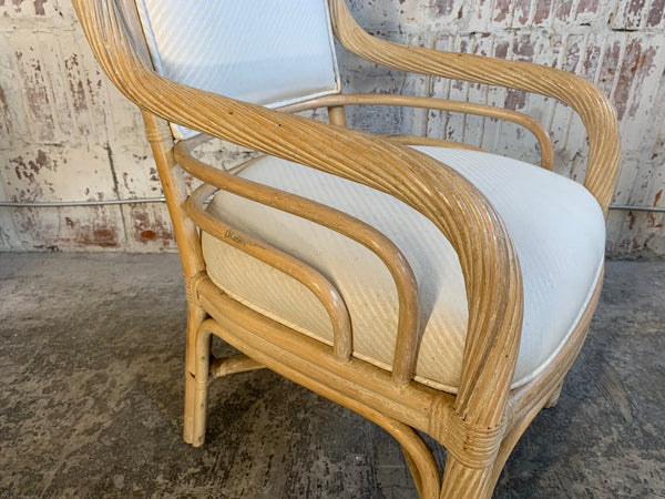 Set of Four Twisted Rattan Dining Chairs